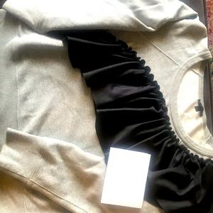 J Crew off shoulder ruffled sweatshirt